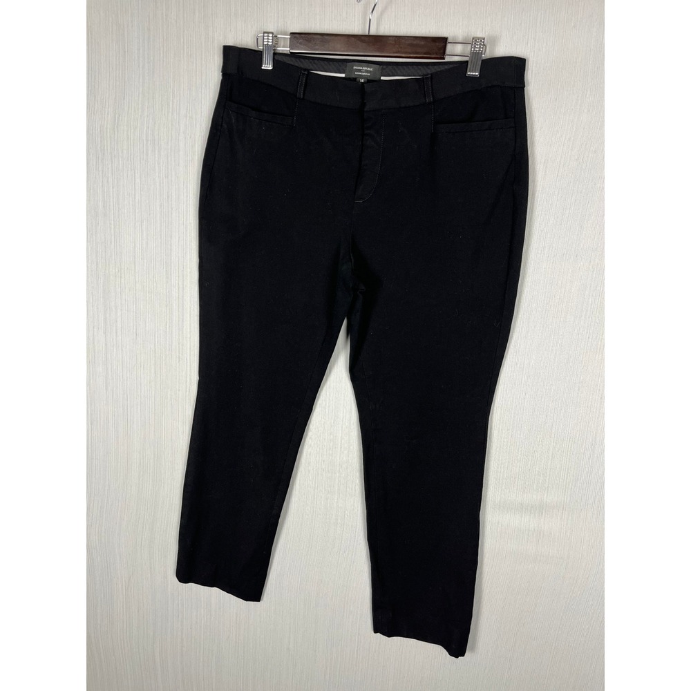 Banana Republic Sloan Curvy Dress Pants Women 14 Black Fit Ankle Workwear Office